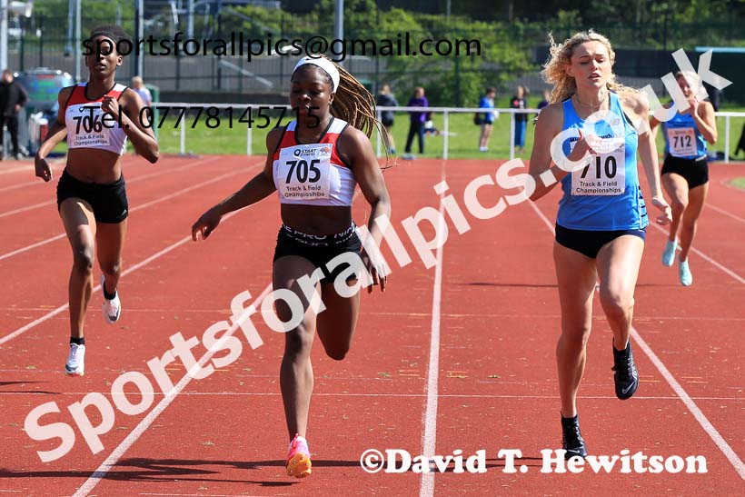 Womens Under-20s 200 metres, 2023 North Eastern Track and Field Champs., Middlesbrough Sports Village, Middlesbrough. Photo: David T. Hewitson/Sports for All Pics